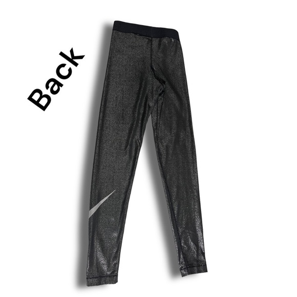 𝅺sparkling Nike 27” Running Leggings Tights Black / Silver Size Extra Small - Picture 10 of 12